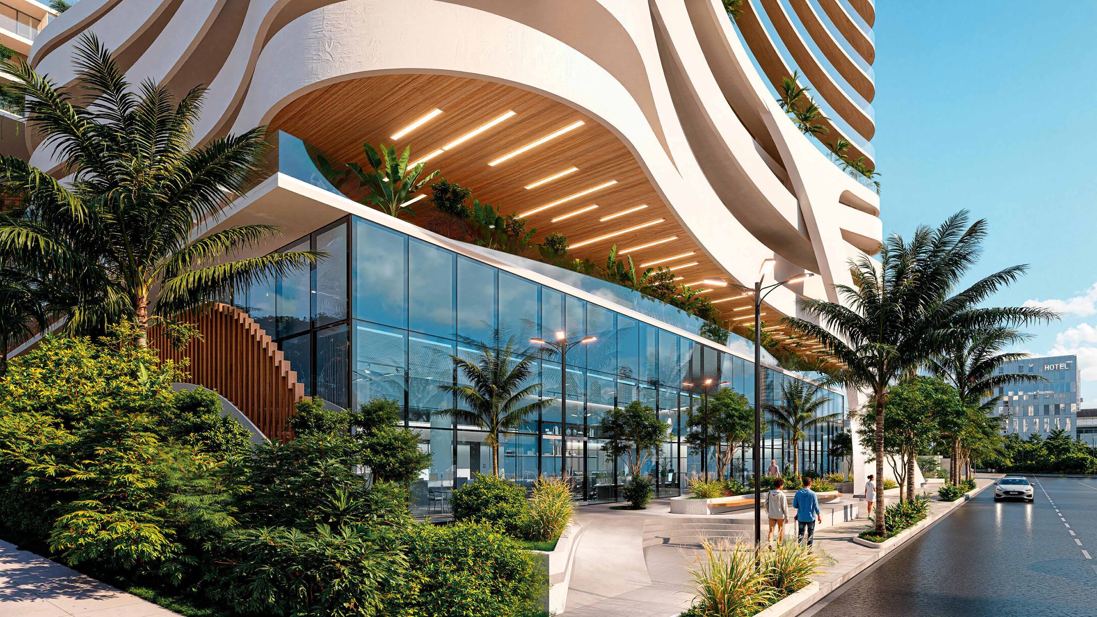 TEN50 podium and landscaped frontage